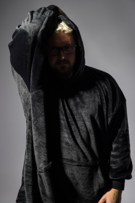 GoldBee Mikina Doba Ľadová Fluffy Black (Barva Black, Velikost XL-4XL)