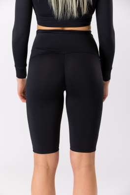 GoldBee Dlhé Kraťasky Sťahujúce Celé Brucho Black (Barva Black, Velikost L)