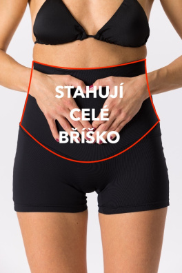 GoldBee Krátke Kraťasky Sťahujúce Celé Brucho Black (Barva Black, Velikost L)