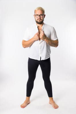 GoldBee Pánske Legíny Sťahujúce Pas Black (Barva Black, Velikost L)