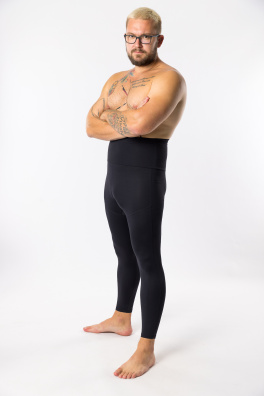 GoldBee Pánske Legíny Sťahujúce Pas Black (Barva Black, Velikost L)
