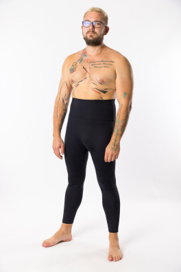 GoldBee Pánske Legíny Sťahujúce Pas Black (Barva Black, Velikost L)