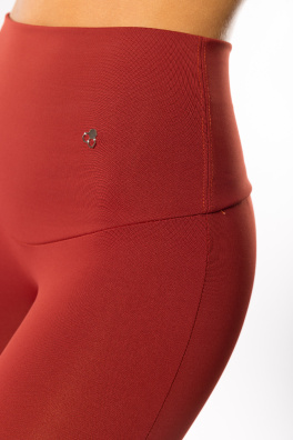 GoldBee Legíny Sťahujúce Celé Brucho Lycra Brick Red (Barva Brick Red, Velikost L)