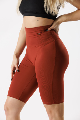 GoldBee Kraťasy Sťahujúce Pas Dlhé Brick Red (Barva Brick Red, Velikost 3XL)