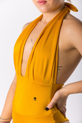 GoldBee Jednodielne Sťahovacie Plavky Brazílky Corn (Barva Corn, Velikost 4XL)