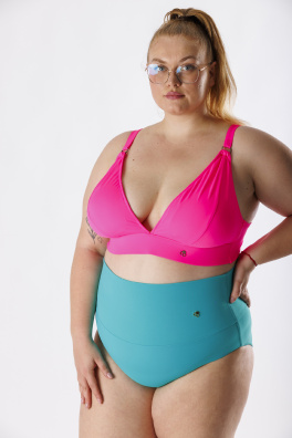 GoldBee Plavky Vrchný Diel Pre Veľké Prsia Neon Pink (Barva Neon Pink, Velikost L)