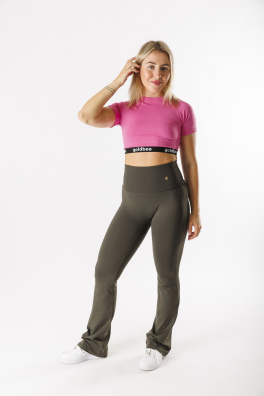 GoldBee Zvonové Legíny Sťahujúce Pas Lycra Army (Barva Army, Velikost 3XL)