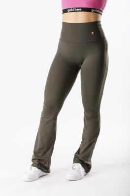 GoldBee Zvonové Legíny Sťahujúce Pas Lycra Army (Barva Army, Velikost 3XL)