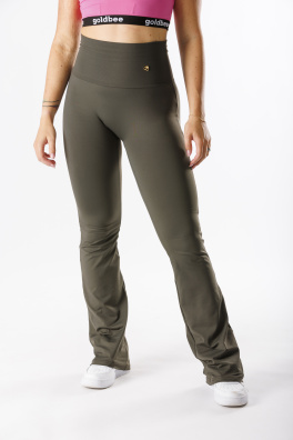 GoldBee Zvonové Legíny Sťahujúce Pas Lycra Army (Barva Army, Velikost 3XL)