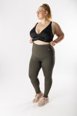 GoldBee Legíny Sťahujúce Celé Brucho Lycra Army (Barva Army, Velikost 3XL)