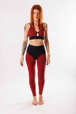 GoldBee Legíny Sťahujúce Pas Horny Lycra Brick Red (Barva Brick Red, Velikost L)