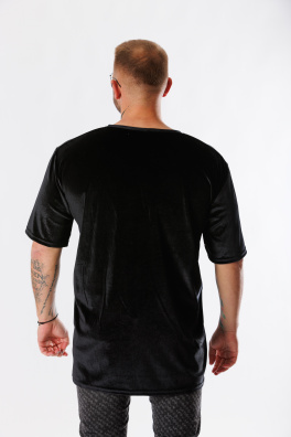 GoldBee Pánske Semišové Tričko Black (Barva Black, Velikost L)