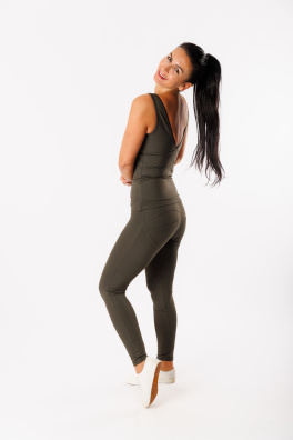 GoldBee Legíny Push-Up Pro Lycra Army (Barva Army, Velikost 3XL)