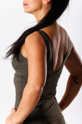 GoldBee Sťahovacie Dlhý Top Mesh Army (Barva Army, Velikost 3XL)