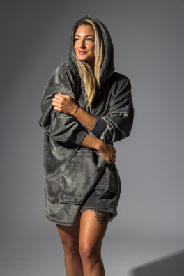 GoldBee Mikina Doba Ľadová Fluffy Grey (Barva Grey, Velikost XL-4XL)