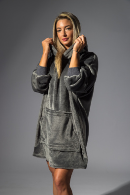 GoldBee Mikina Doba Ľadová Fluffy Grey (Barva Grey, Velikost XL-4XL)