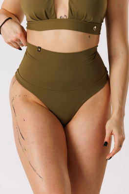 GoldBee Plavky Sťahovacie Brazílky Moss Green (Barva Moss Green, Velikost 3XL)