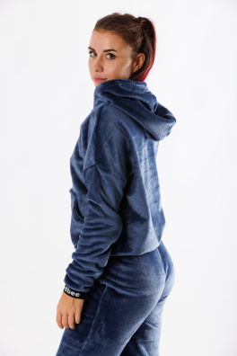 GoldBee Mikina Fluffy Jeans (Barva Jeans, Velikost L)