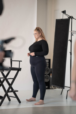 GoldBee Legíny 7/8 Sťahujúce Pas Lycra Black (Barva Black, Velikost L)