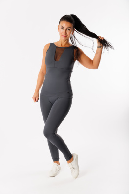 GoldBee Sťahovacie Dlhý Top Mesh Grey (Barva Grey, Velikost 3XL)