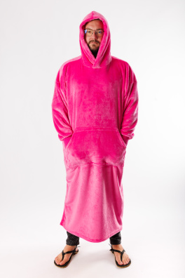 GoldBee Extra Dlhá Mikina Doba Ľadová Fluffy Fuchsia (Barva Fuchsia, Velikost XL-4XL)