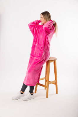 GoldBee Extra Dlhá Mikina Doba Ľadová Fluffy Fuchsia (Barva Fuchsia, Velikost XL-4XL)