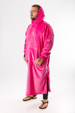 GoldBee Extra Dlhá Mikina Doba Ľadová Fluffy Fuchsia (Barva Fuchsia, Velikost XL-4XL)