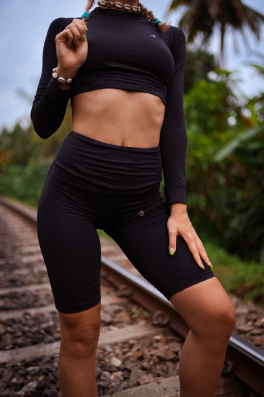 GoldBee Kraťasy Sťahujúce Pas Dlhé Black (Barva Black, Velikost S)