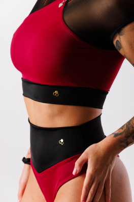 GoldBee Crop-Top Sport Bordo (Barva Bordo, Velikost L)