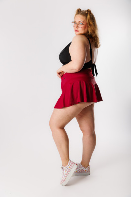 GoldBee Plavky Sťahovacia Sukňa Brazílky Bordo (Barva Bordo, Velikost 3XL)