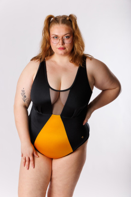 GoldBee Jednodielne Plavky Siluet Brazílky Corn (Barva Corn, Velikost 3XL)