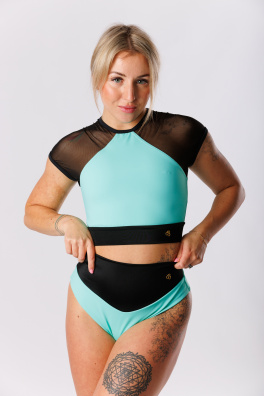 GoldBee Crop-Top Sport Mint Green (Barva Mint Green, Velikost L)