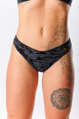 GoldBee Zamatové Plavky Brazílky Black (Barva Black, Velikost L)