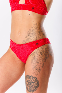 GoldBee Zamatové Plavky Brazílky Red (Barva Red, Velikost L)