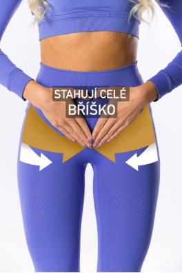 GoldBee Legíny Sťahujúce Celé Brucho Lycra AirForce Blue (Barva Airforce Blue, Velikost L)