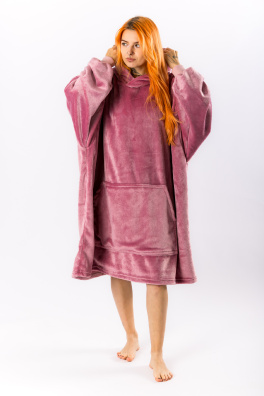 GoldBee Mikina Doba Ľadová Fluffy Old Pink (Barva Old Pink, Velikost XL-4XL)