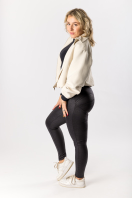 GoldBee Legíny Push-Up Pro Koženkové Black (Barva Black, Velikost 3XL)