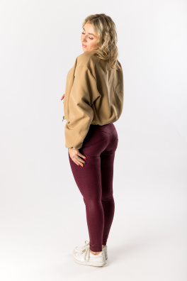 GoldBee Legíny Push-Up Pro Koženkové Bordo (Barva Bordo, Velikost 3XL)