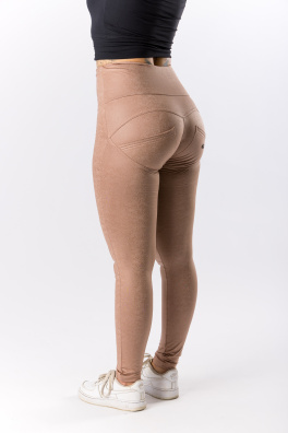 GoldBee Legíny Push-Up Pro Koženkové Nude (Barva Nude, Velikost 3XL)