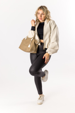 GoldBee Legíny B2 Koženkové Black (Barva Black, Velikost 3XL)