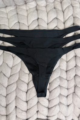 GoldBee Neviditeľné Tangá Black 3 Pack (Barva Black, Velikost 4XL)