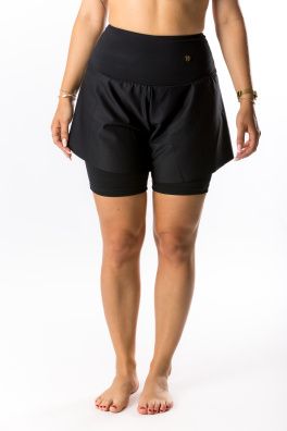 GoldBee Double Šortky S Elastickým Pásom Black (Barva Black, Velikost L)