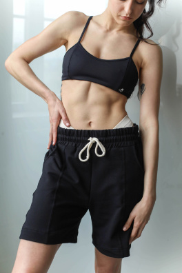 GoldBee Dámske Kraťasy Voľného Strihu Black (Barva Black, Velikost S)