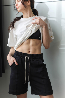 GoldBee Dámske Kraťasy Voľného Strihu Black (Barva Black, Velikost S)