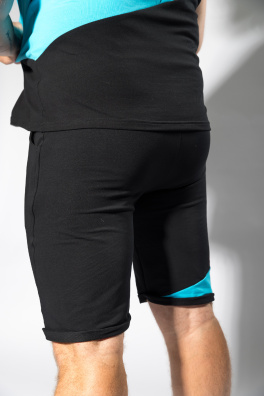 GoldBee Pánske Kraťasy Black and Blue (Barva Black, Velikost S)