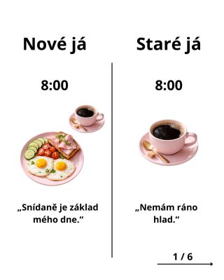 Nové já nevznikne přes noc. Vzniká z malých rozhodnutí během dne. 👑 Ne protože „musím“. Ale protože se chceš cítit lépe....