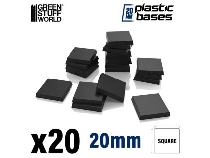 plastic square bases 20x20 mm