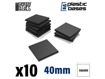 plastic square bases 40x40 mm