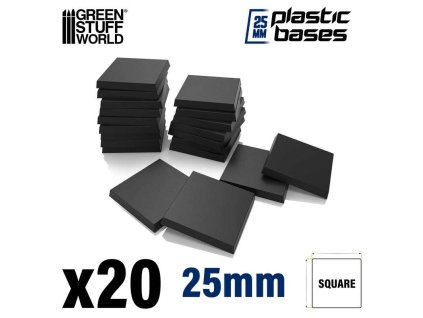 plastic square bases 25x25 mm