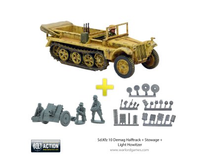 Sd.Kfz 10 Demag Halftrack + Stowage + Light Howitzer